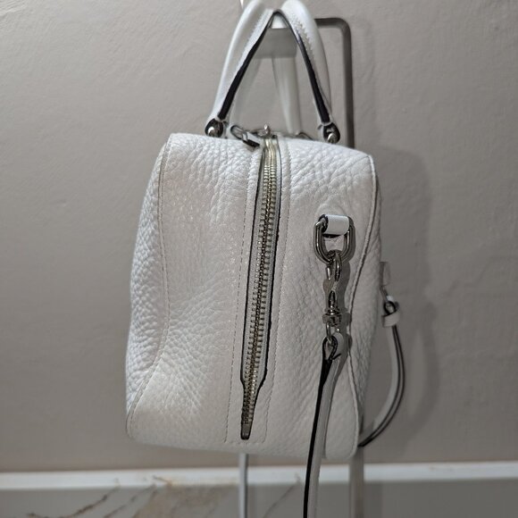 Coach white pebbled leather satchel with crossbody strap. EUC! - Picture 6 of 9